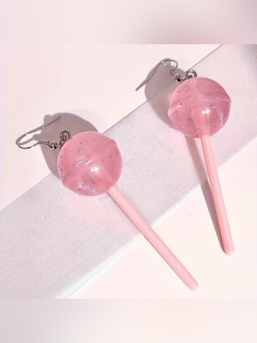 NEW! Unique Pink Lollipop Drop Earrings 🍭 (A1-43)